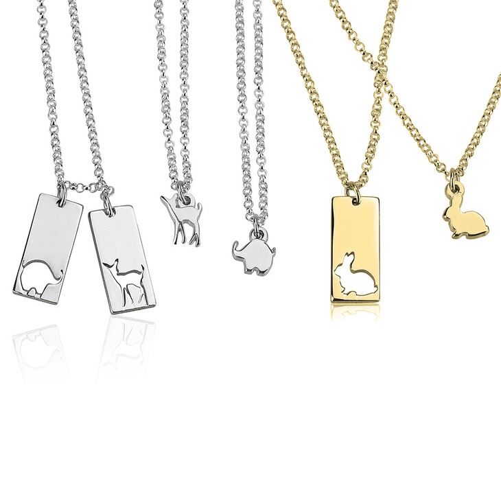 Animal Mother Daughter Necklace Set