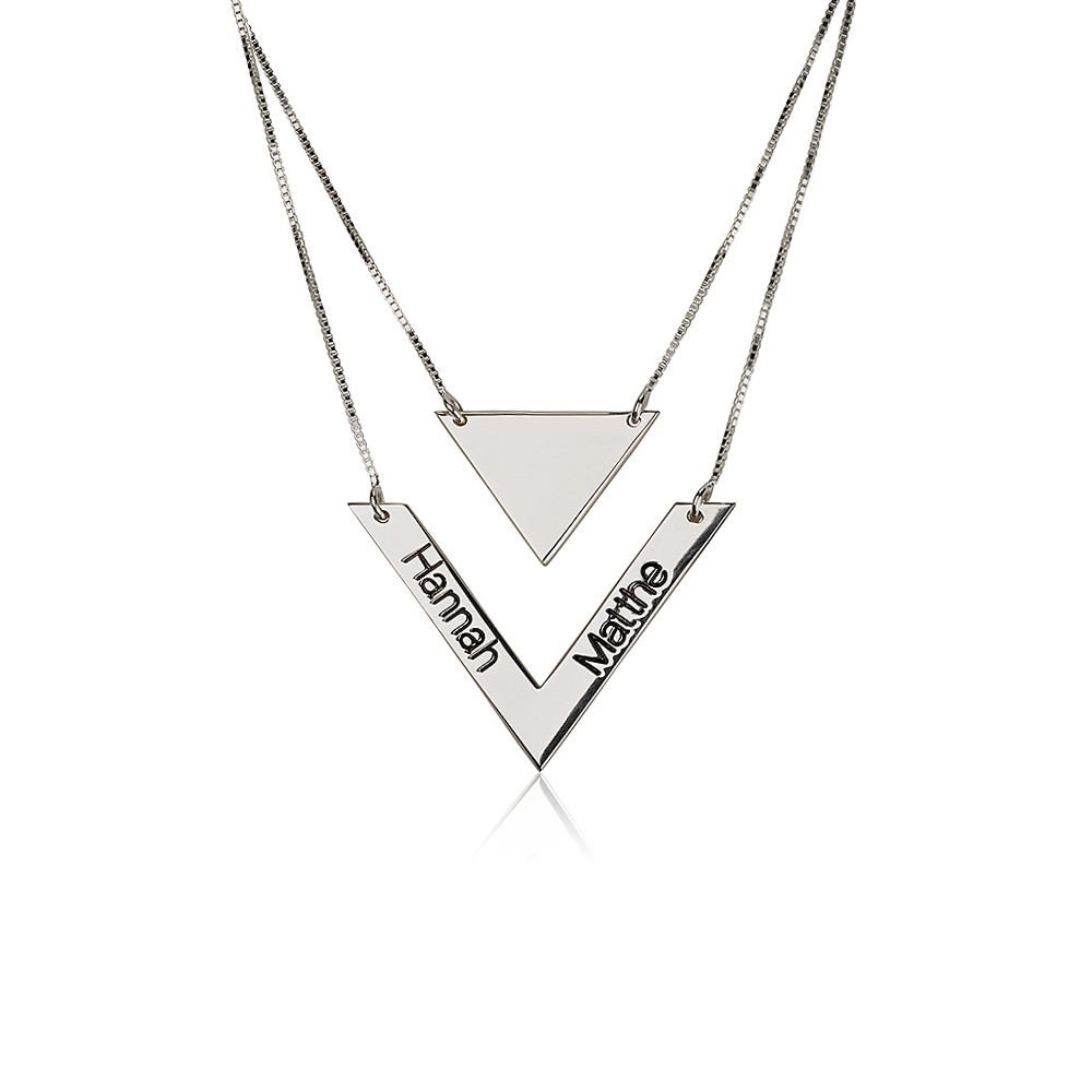 Chevron Necklace With Names