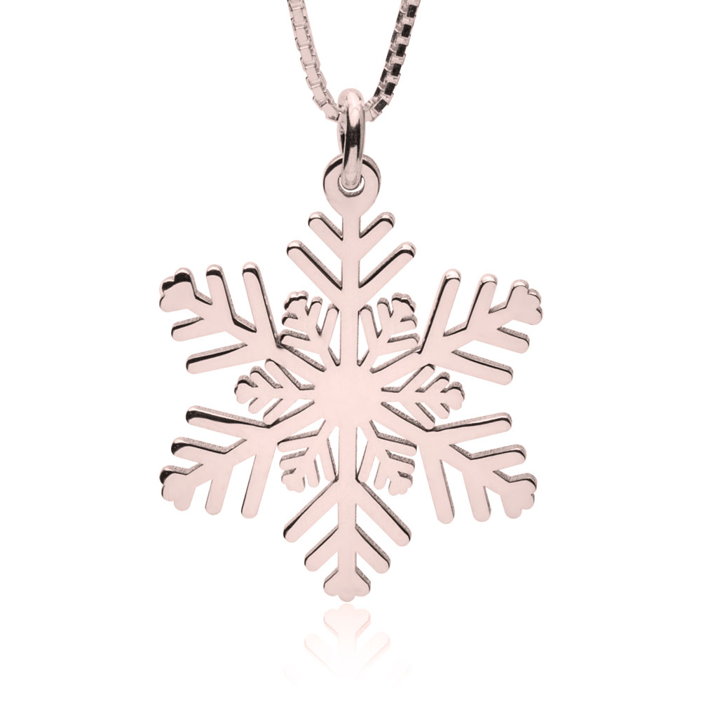 Snowflake Necklace - Rose Gold Plating