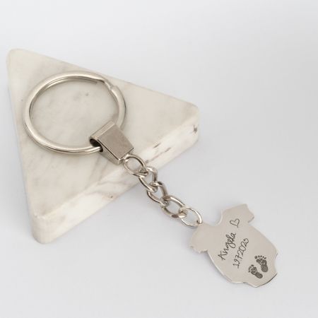 Personalized New Baby Keyring