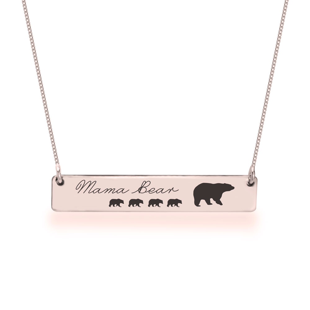 שרשרת לאמא Mama Bear בציפוי רוז