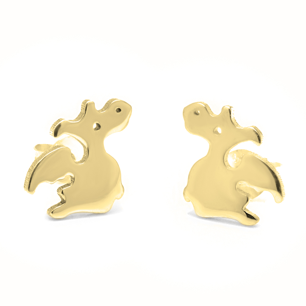 Baby Dragon Earrings - 24k Gold Plating