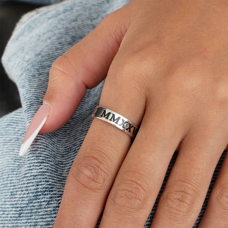 Personalised Roman Numeral Ring
