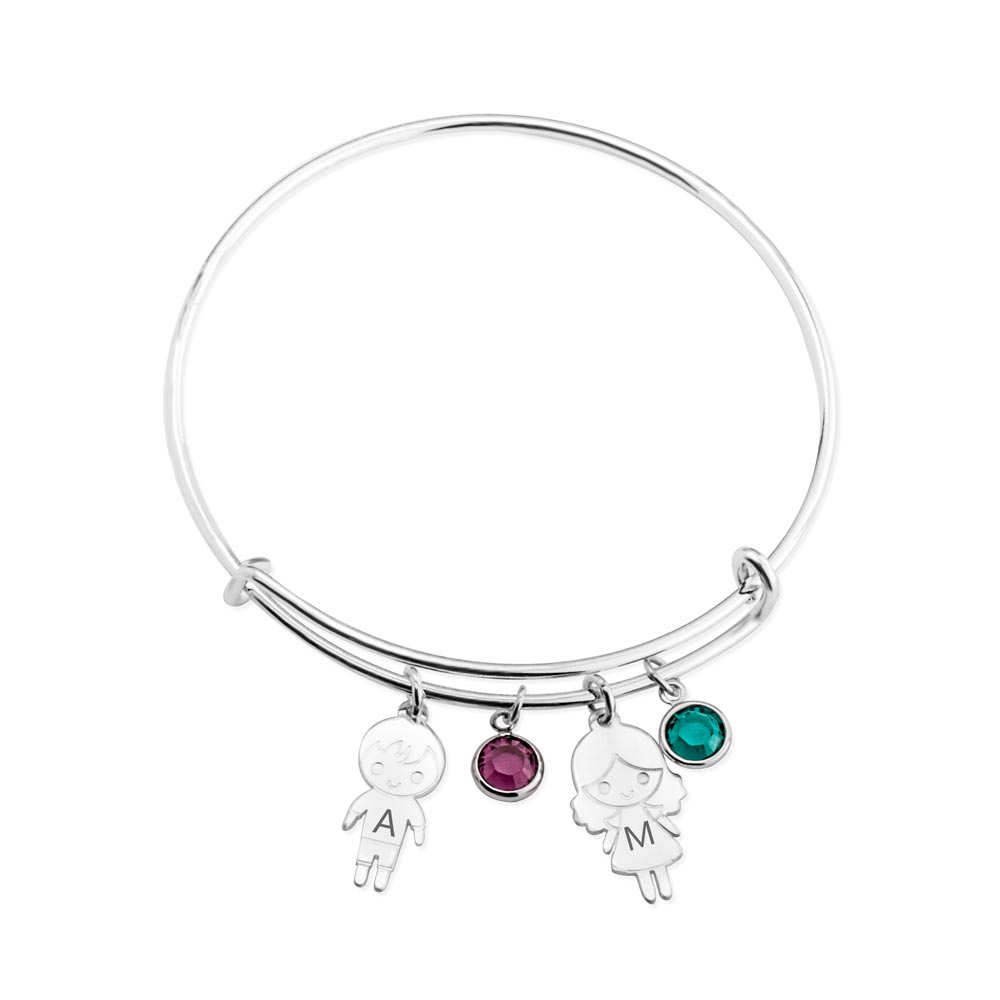 Pulsera Bangle con Dijes de Niños 