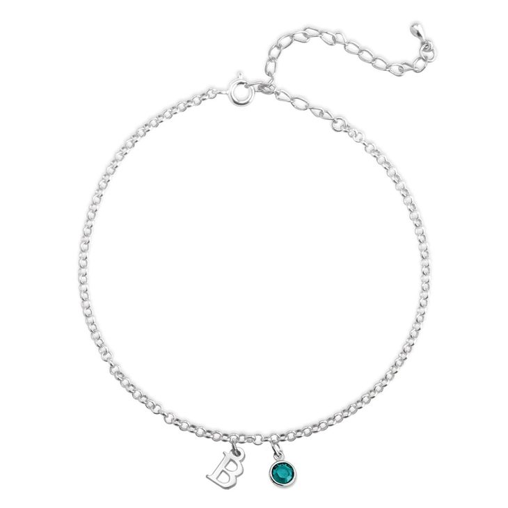 Sterling Silver 925 Turquoise Double Chain Anklet – Adjustable 10" UK-Made