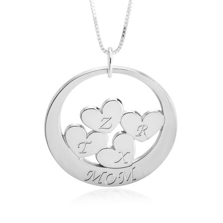 mothers necklace with children's initials