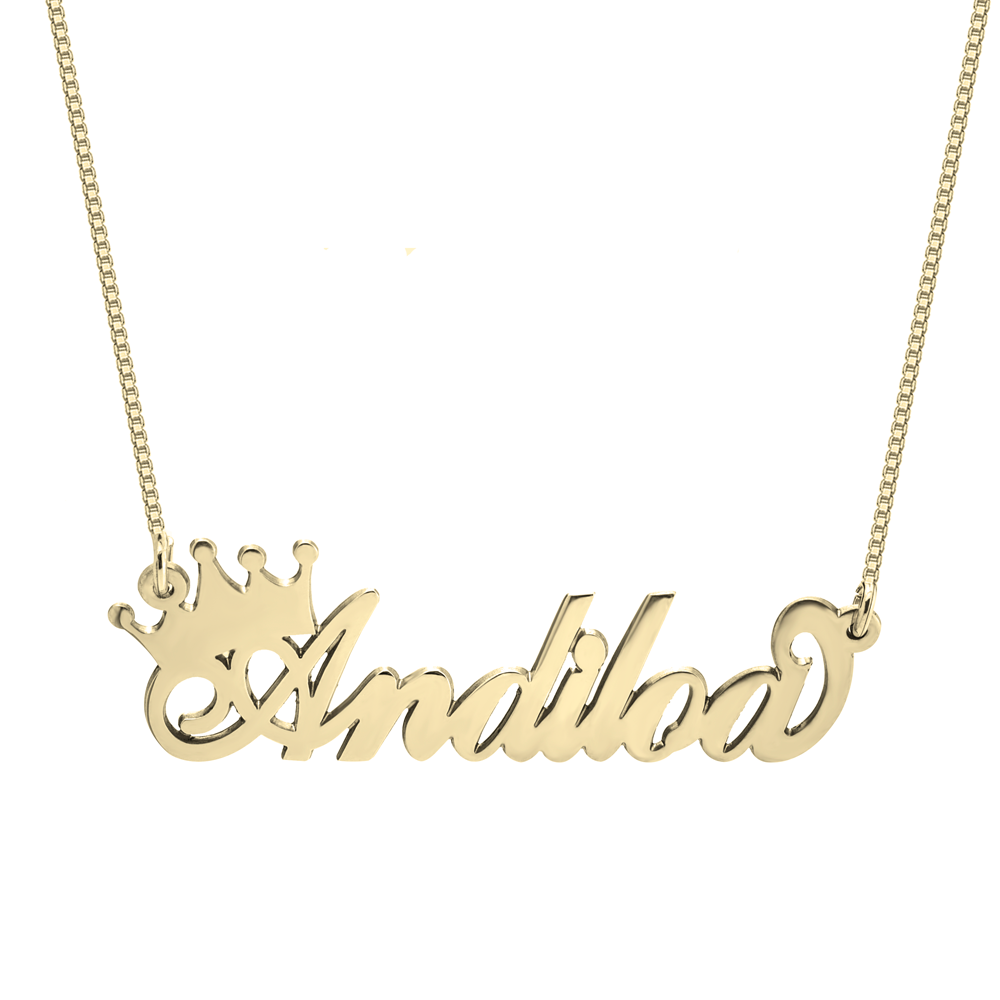 Custom Crown Name Necklace