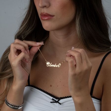 Custom Crown Name Necklace