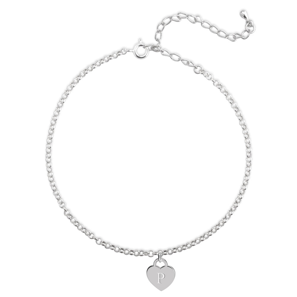 Pulsera Para Pies Con Inicial en Corazón