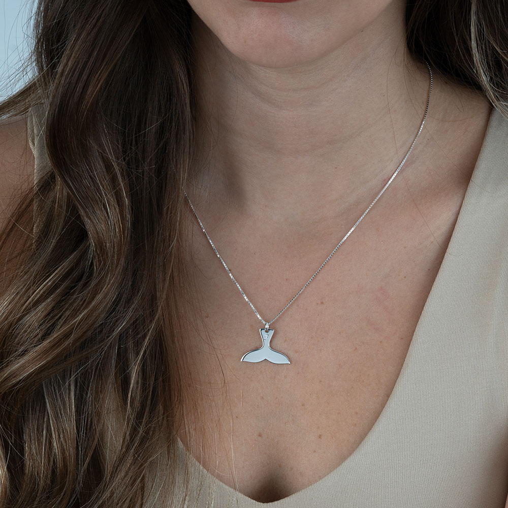 Personalized Whale Tail Necklace