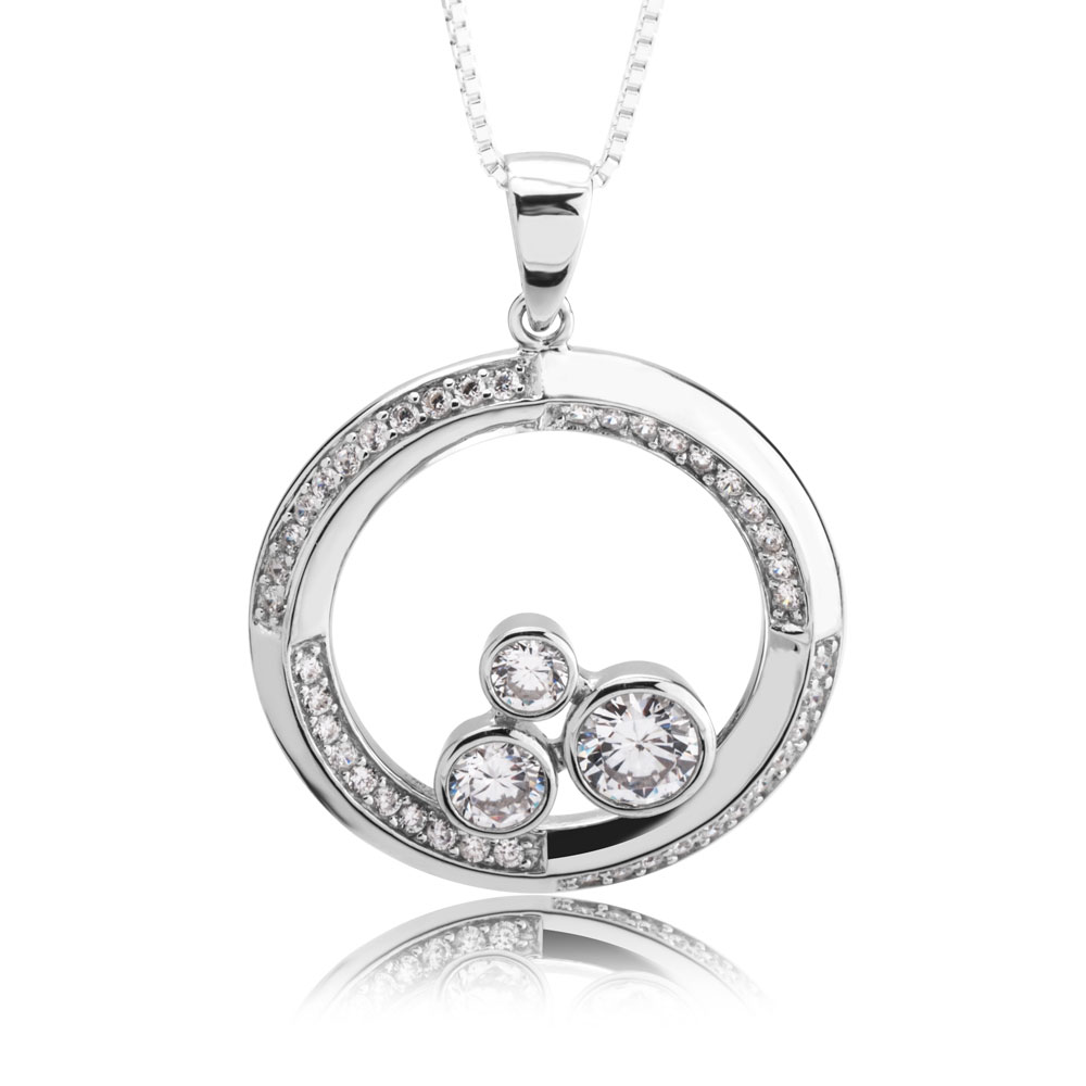 Circles With Zirconia Necklace