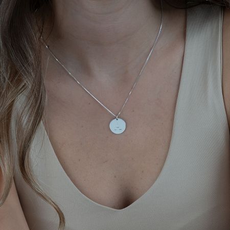 Initial Disc Birthstone Necklace