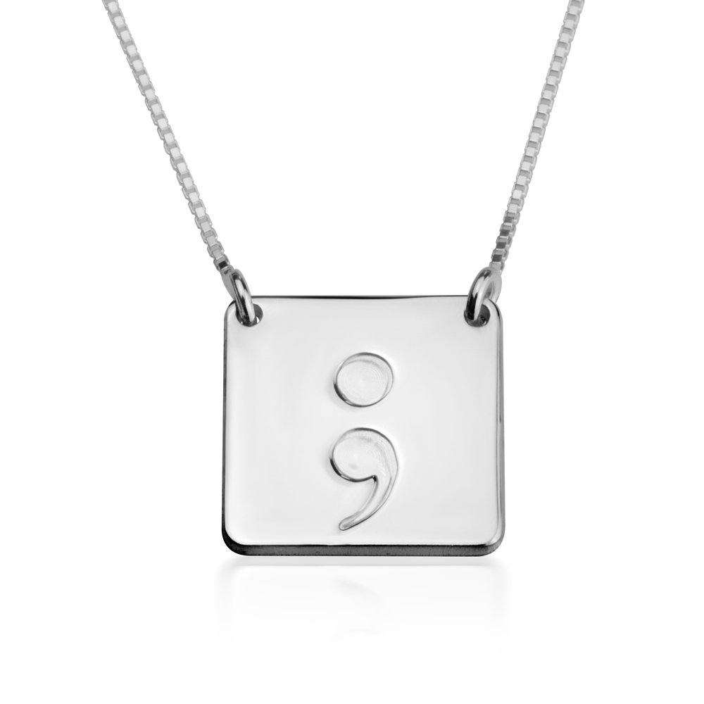 Square Semicolon Necklace