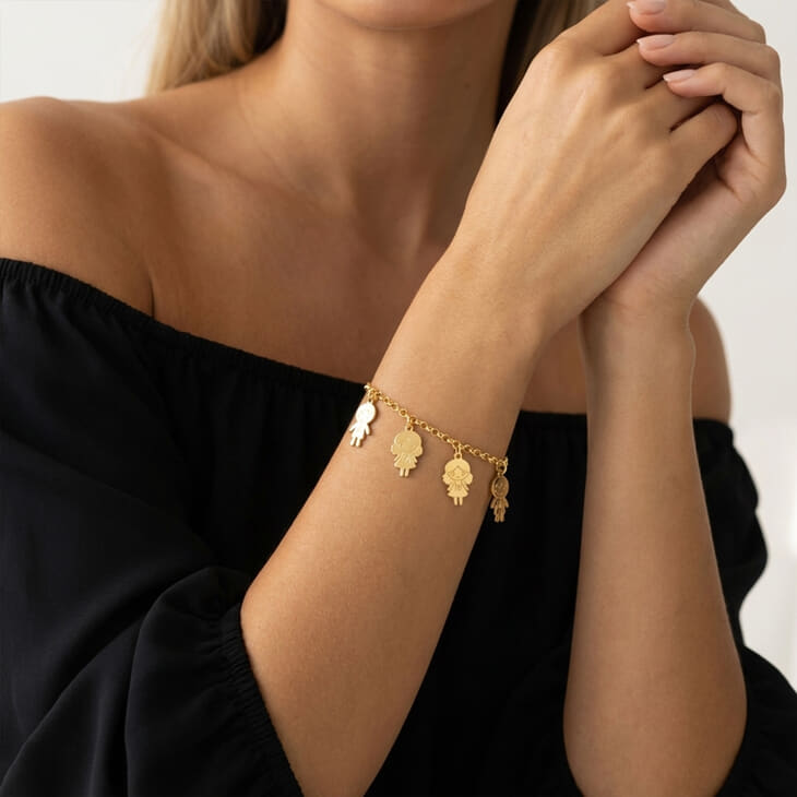 Mother’s Bracelet with Boy & Girls Charms - Picture 2