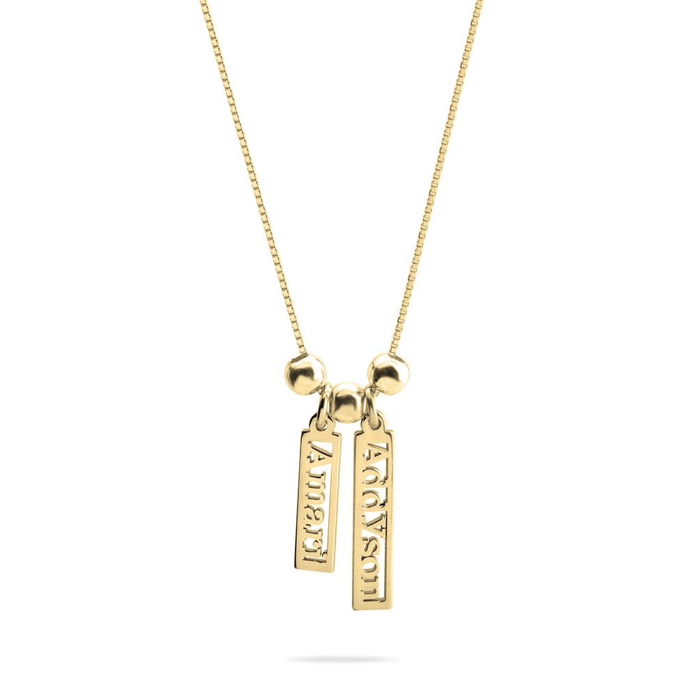 Vertical Multiple Name Necklace