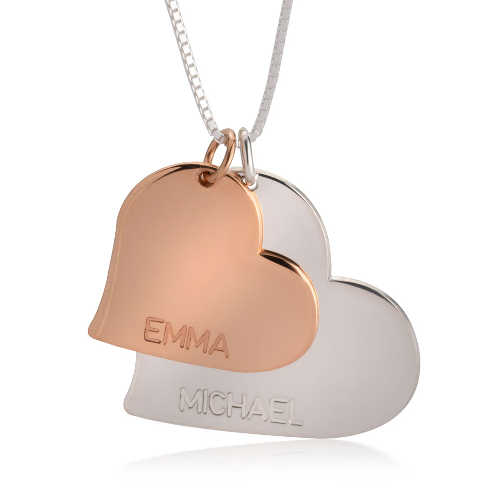 Collar Corazón Dos Tonos 