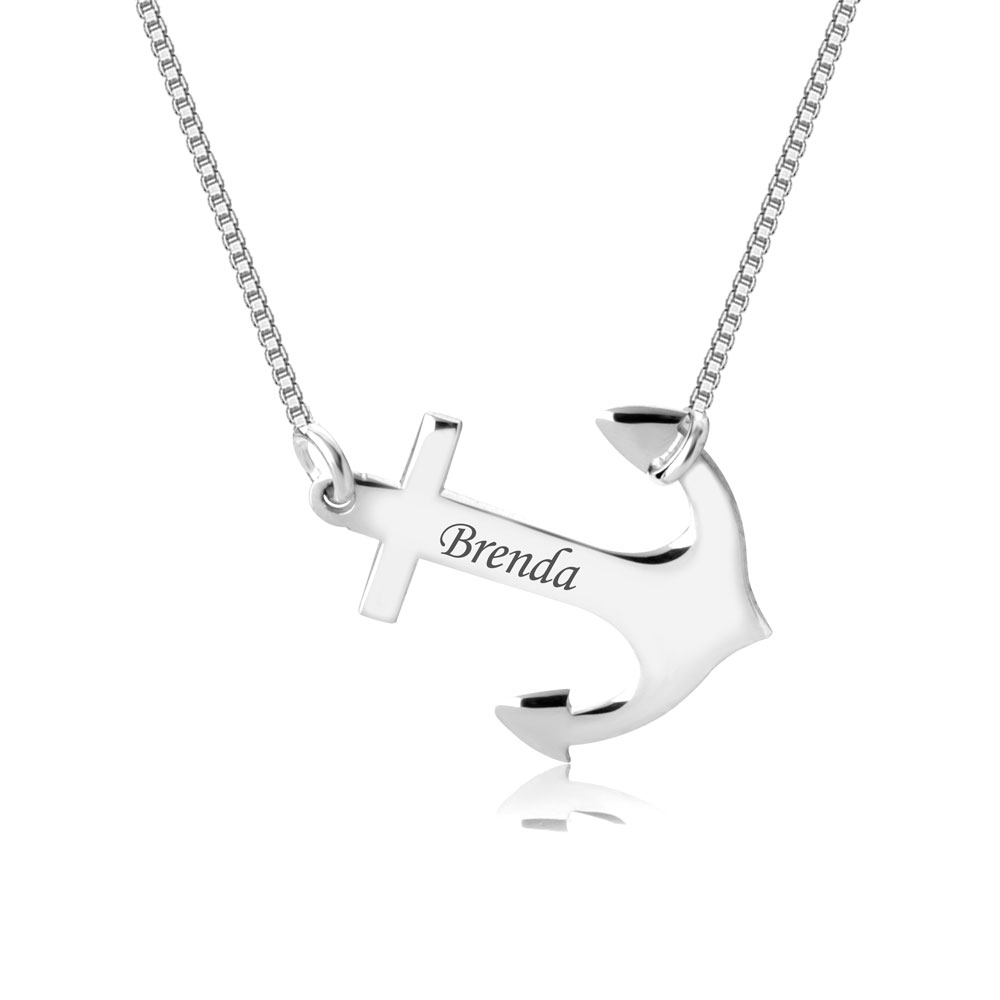 Personalised Anchor Pendant Necklace