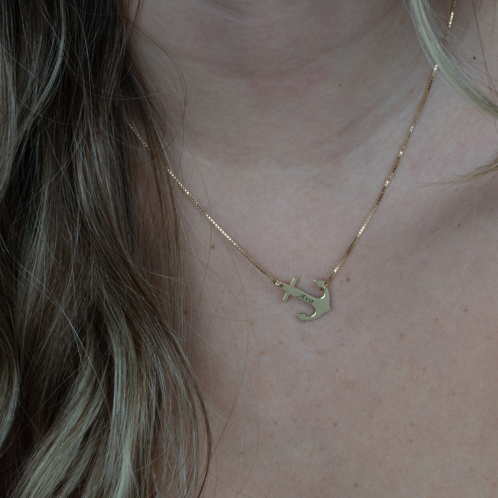 Personalised Anchor Pendant Necklace