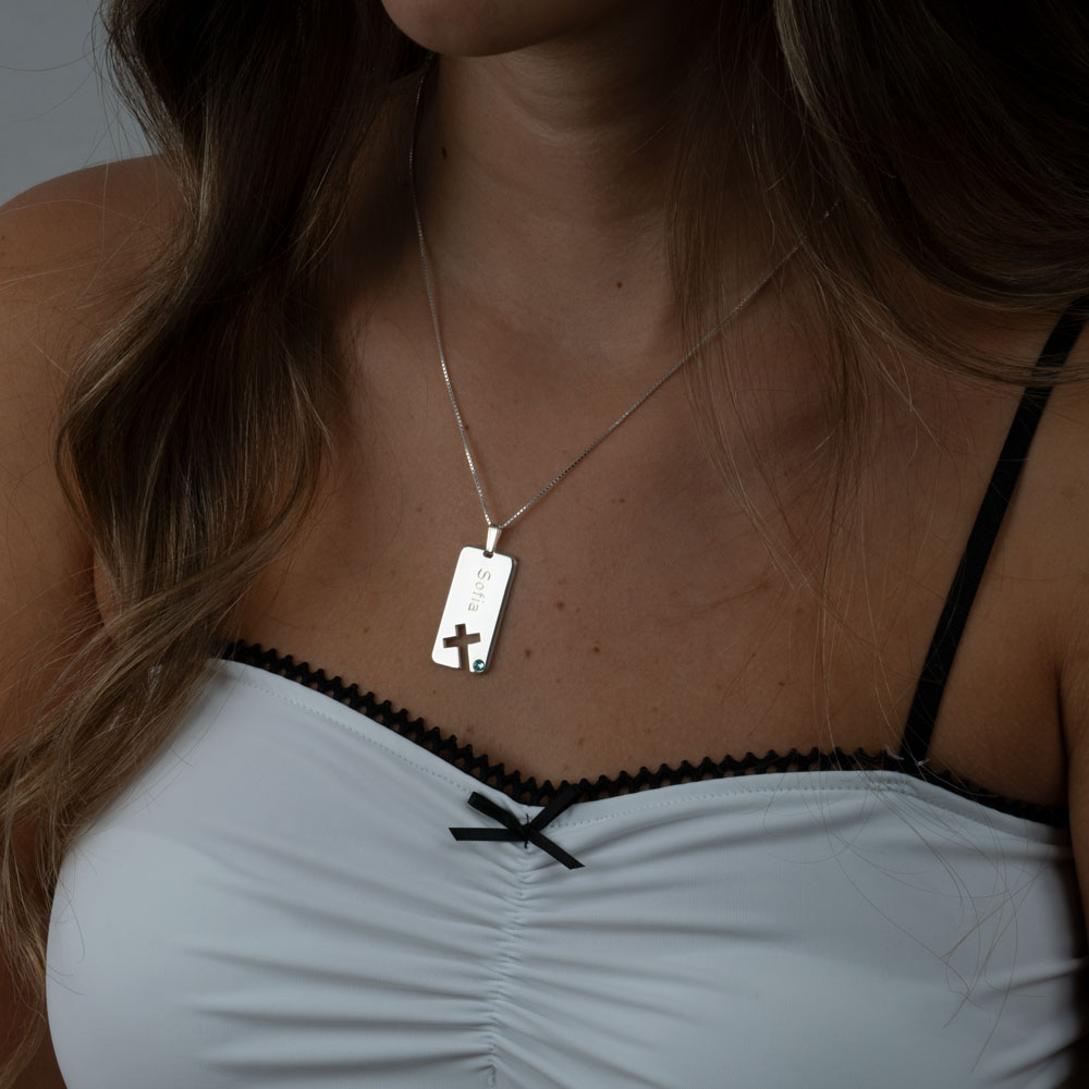 Collar de Barra con Cruz