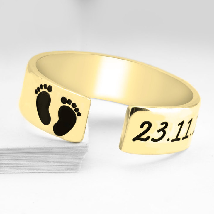 Custom Baby Footprint Ring - Picture 2