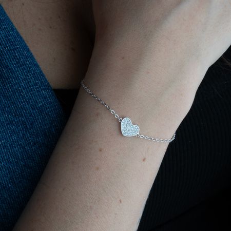 Cubic Zirconia Heart Bracelet