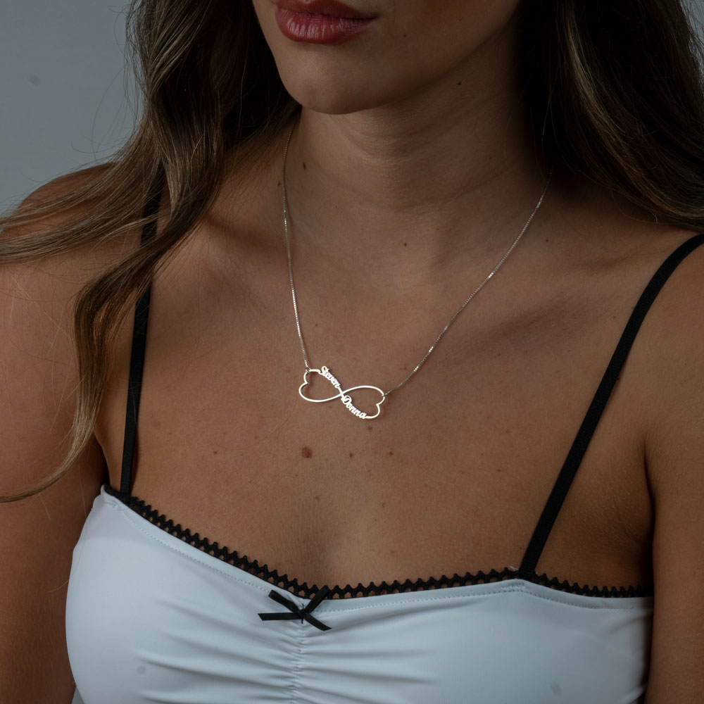 Collar de Doble Corazón Infinito