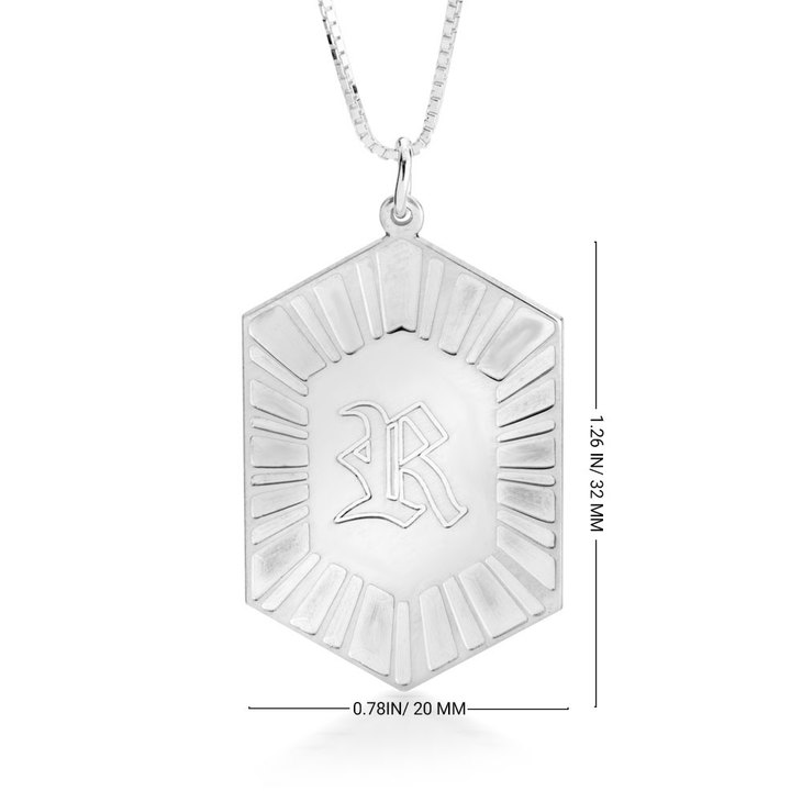 Hexagon Initial Necklace information