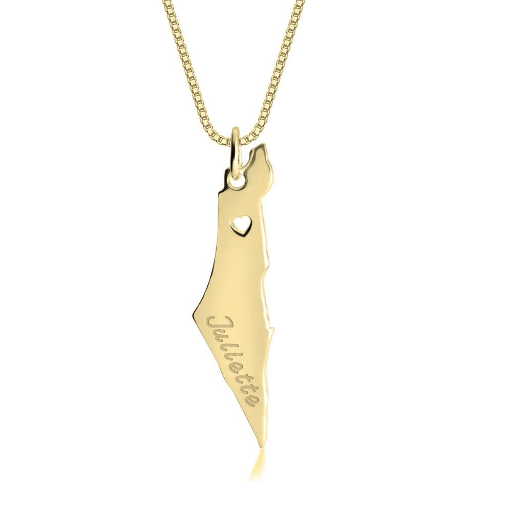 Israel Map Necklace