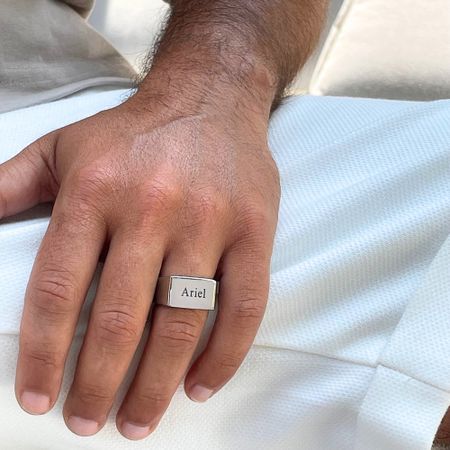 Square Personalized Initial Signet Ring