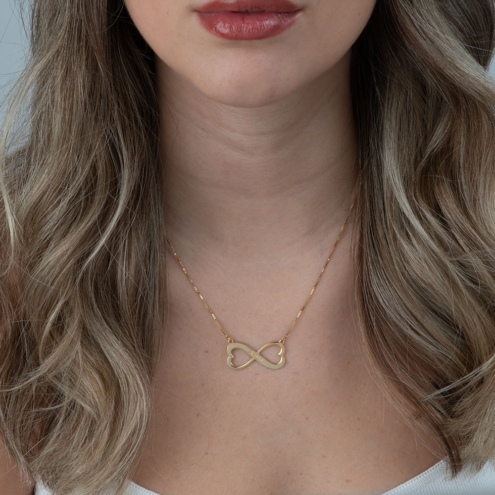 Engraved Heart Infinity Necklace
