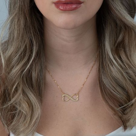 Engraved Heart Infinity Necklace