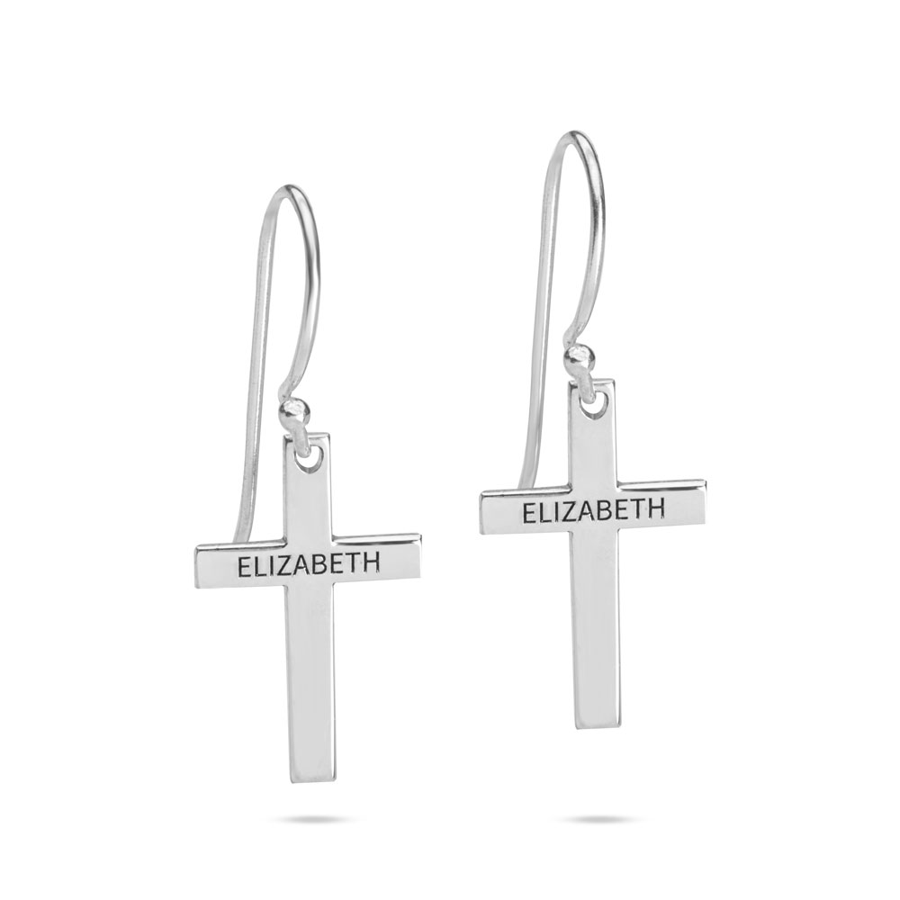 Aretes Colgantes de Cruz