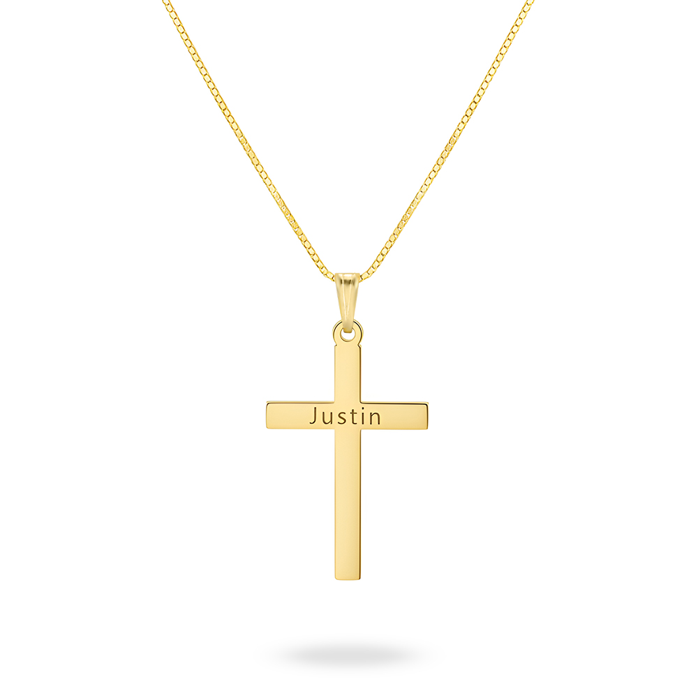 Silver Cross Pendant Necklace – Acrylic Charm, Simple Religious Fashion Jewelry