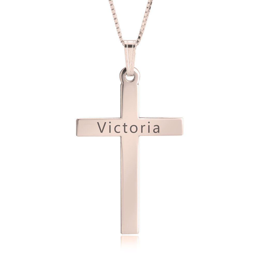Delicate Engraved Cross Necklace