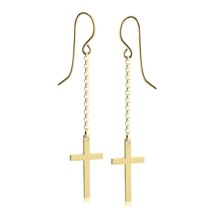 Hanging Cross Earring