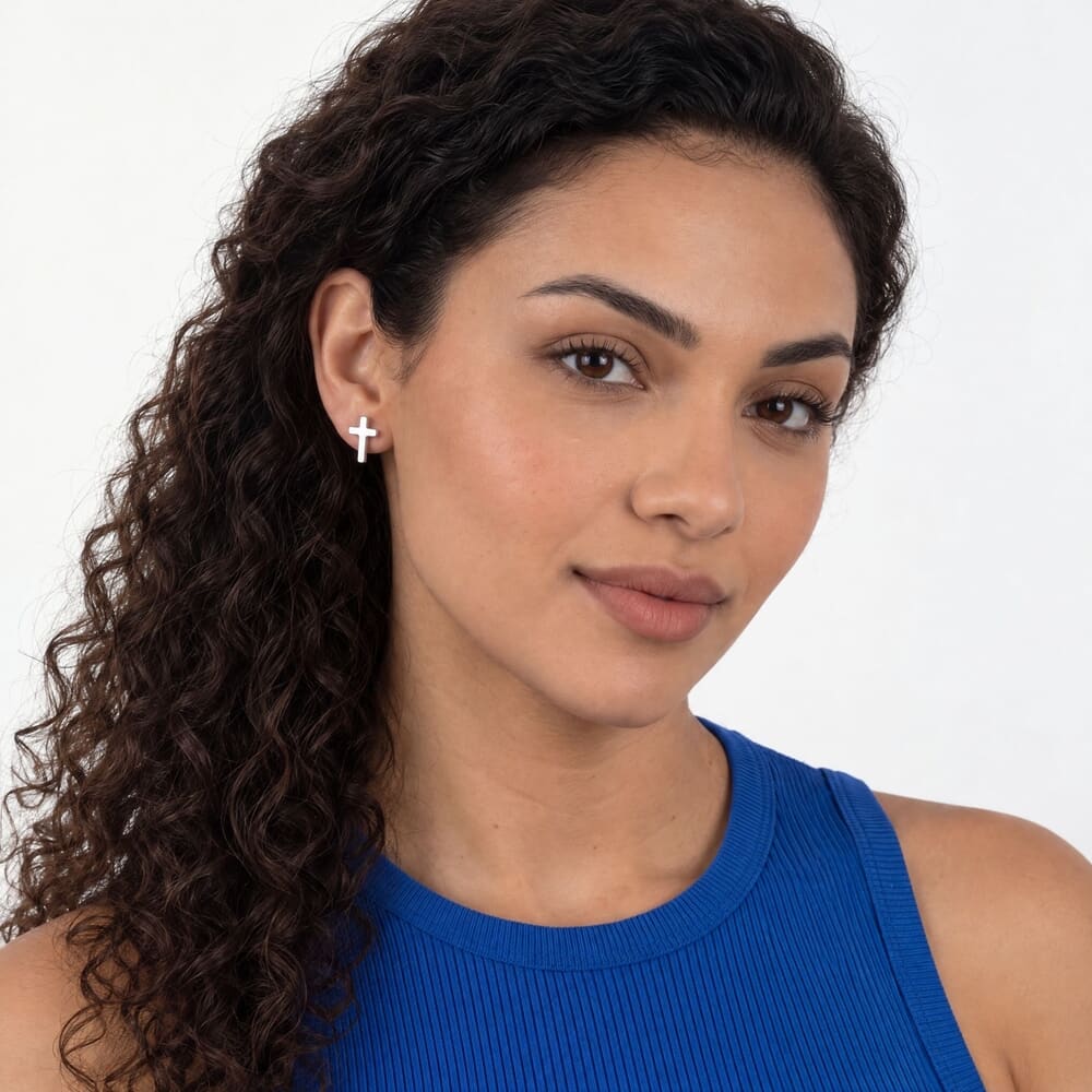 Aretes Pequeños de Cruz