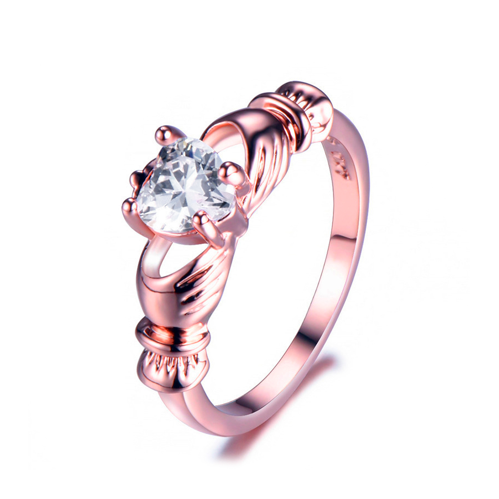 Anillo Claddagh de Oro Rosa