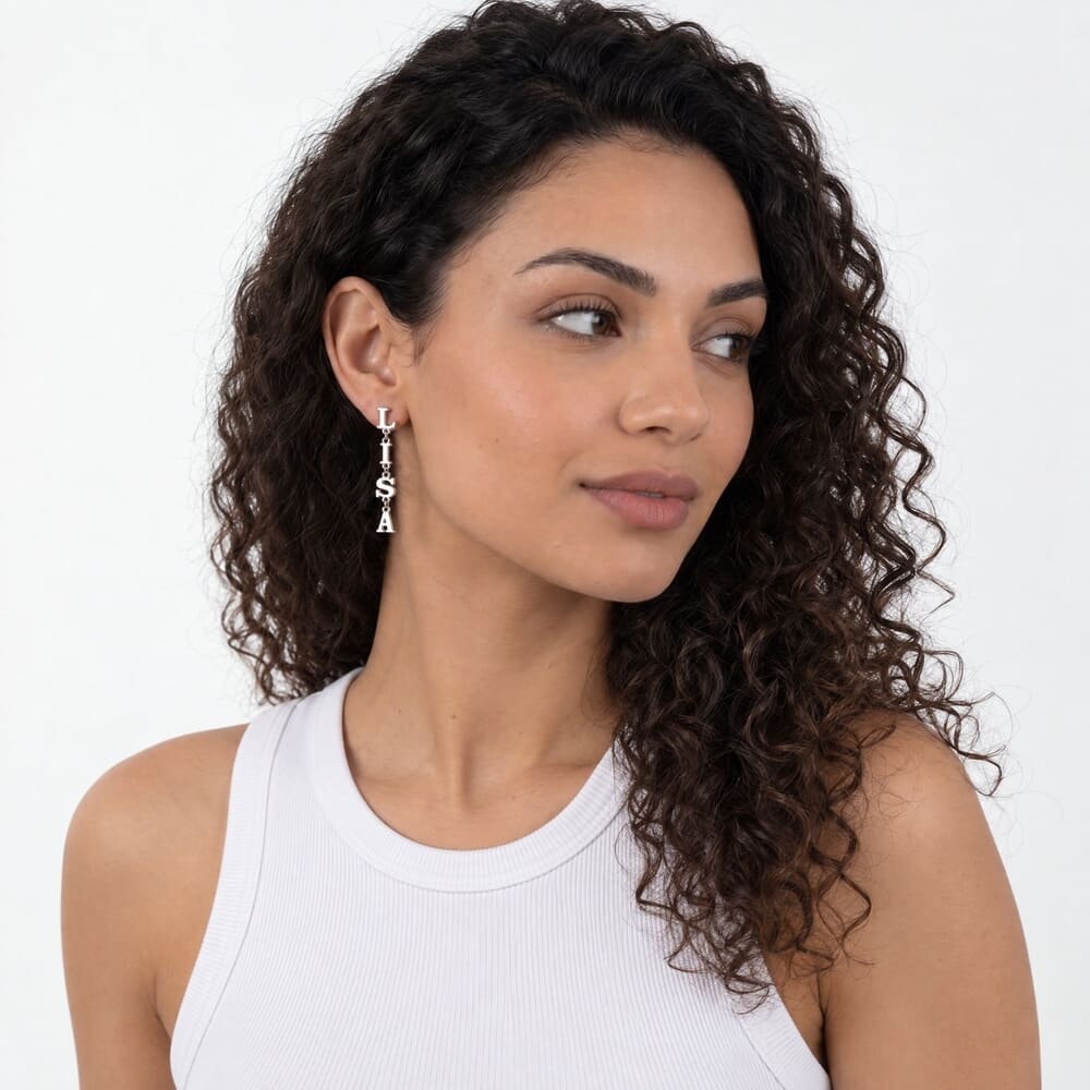 Aretes Colgantes con Nombre 