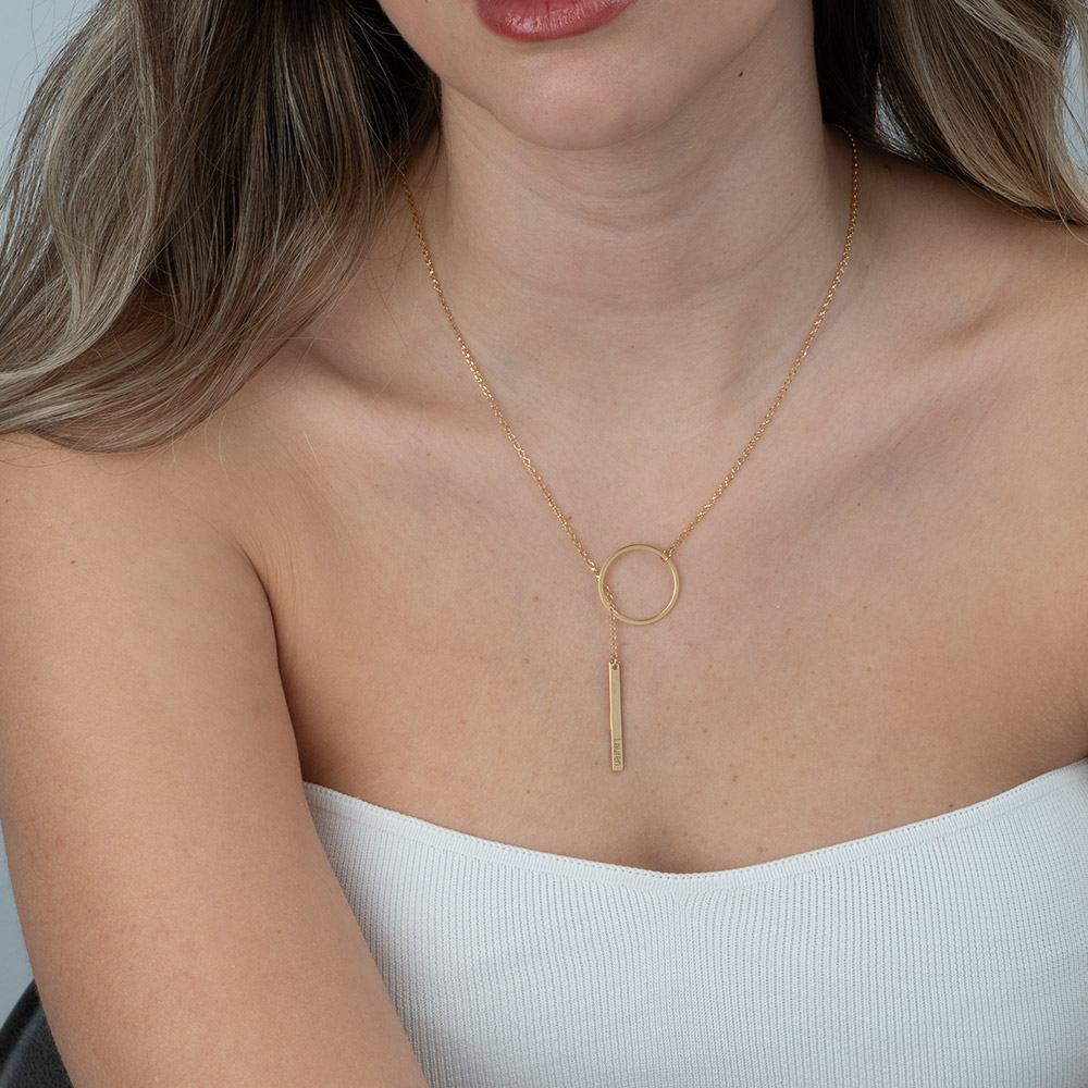 Collar de Barra Colgante Grabado 