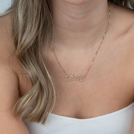 Personalized Infinity Heartbeat Necklace 
