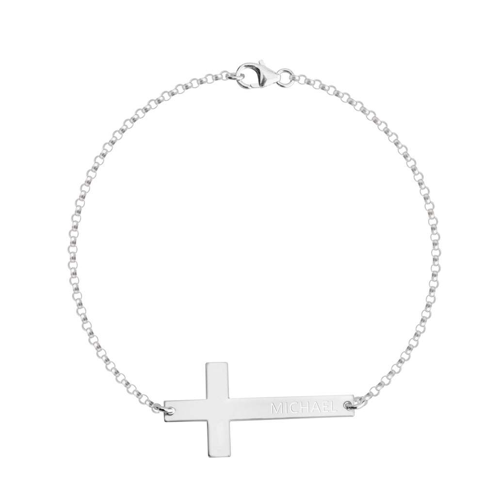 Pulsera con Cruz Grabada 
