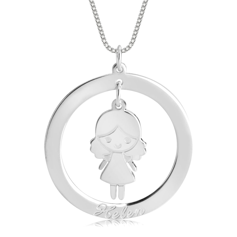 Disc Necklace for Mum with Charm