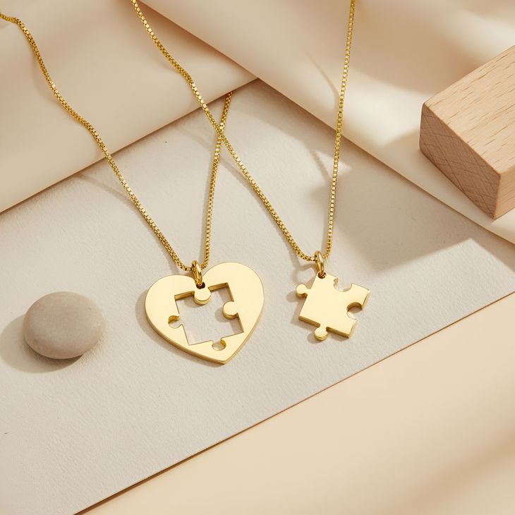 Collar Corazón de Rompecabezas information