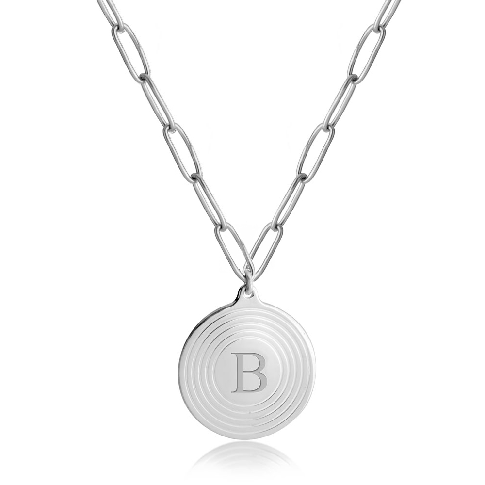 Collar de Cadena de Eslabones con Inicial 