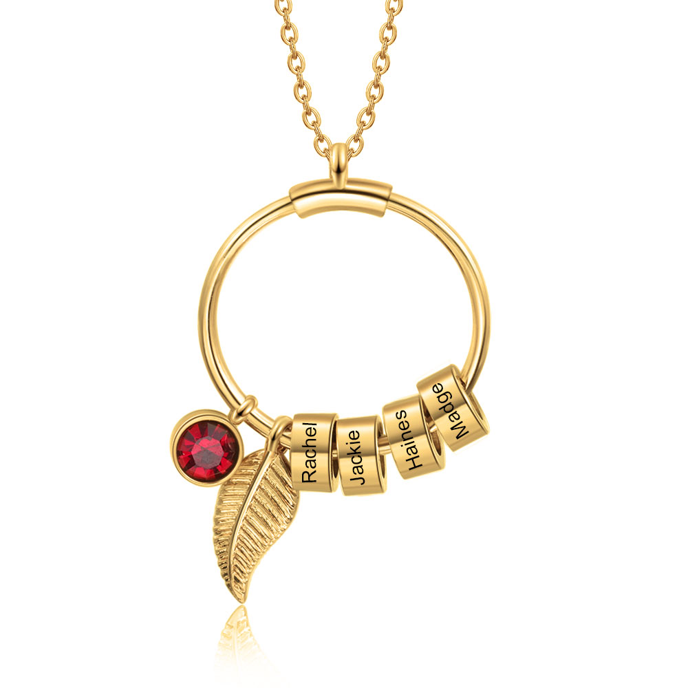 Collar Circular con Dijes Grabados para Mamá o Abuela