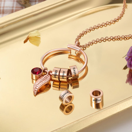 Mom & Grandma Engrave Charms Circle Necklace