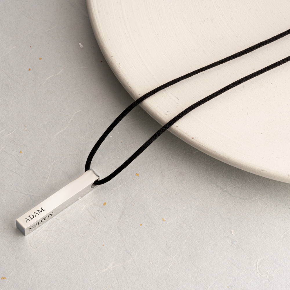3D Bar Name Necklace for Men