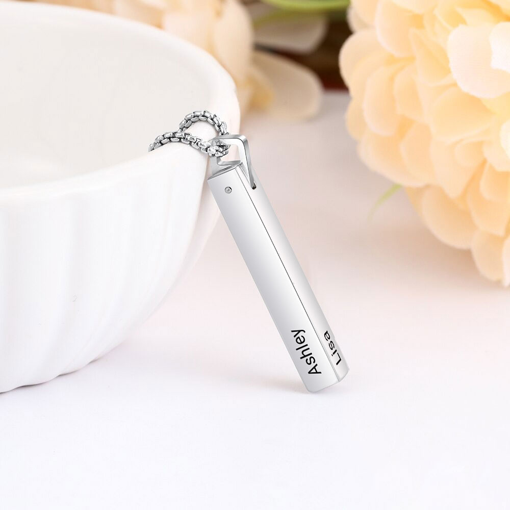 Collar de Barra Grabada en 3D con Nombres 