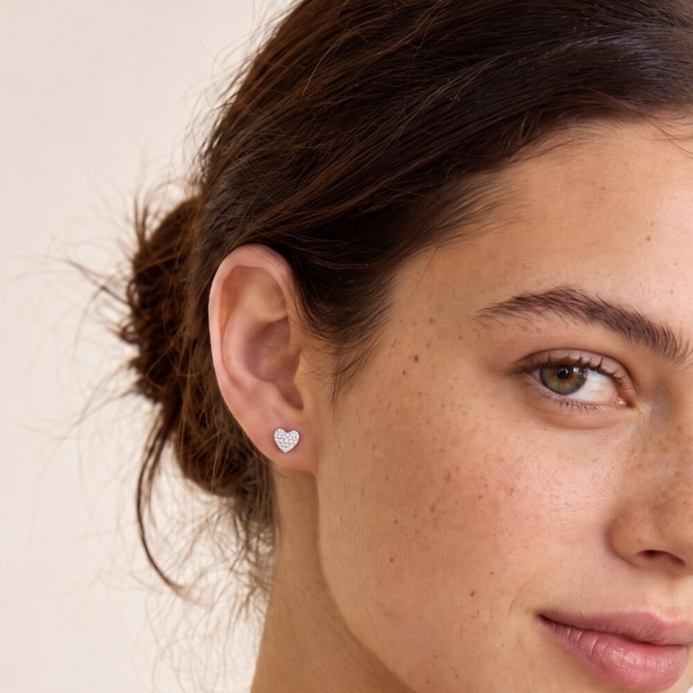 Aretes de Corazón Zirconia Cúbica
