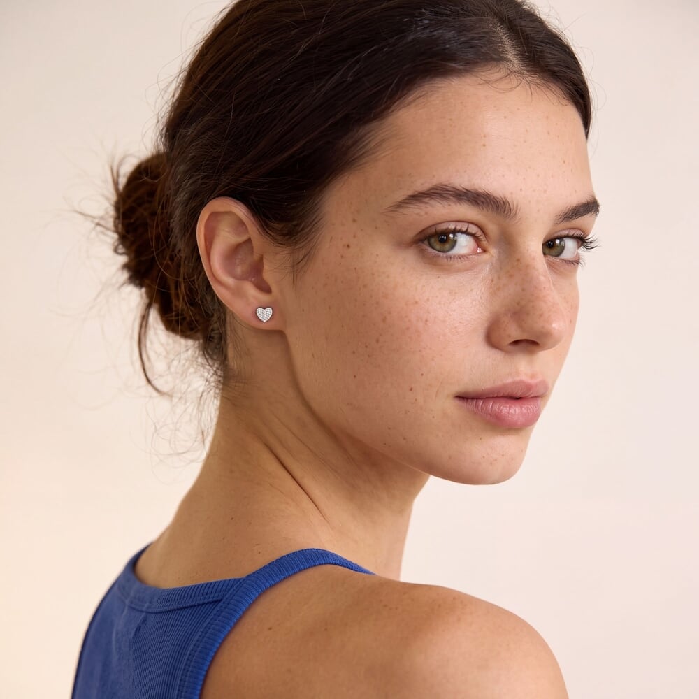 Aretes de Corazón Zirconia Cúbica